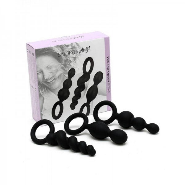 SATISFYER PLUGS BLACK 3 PACK