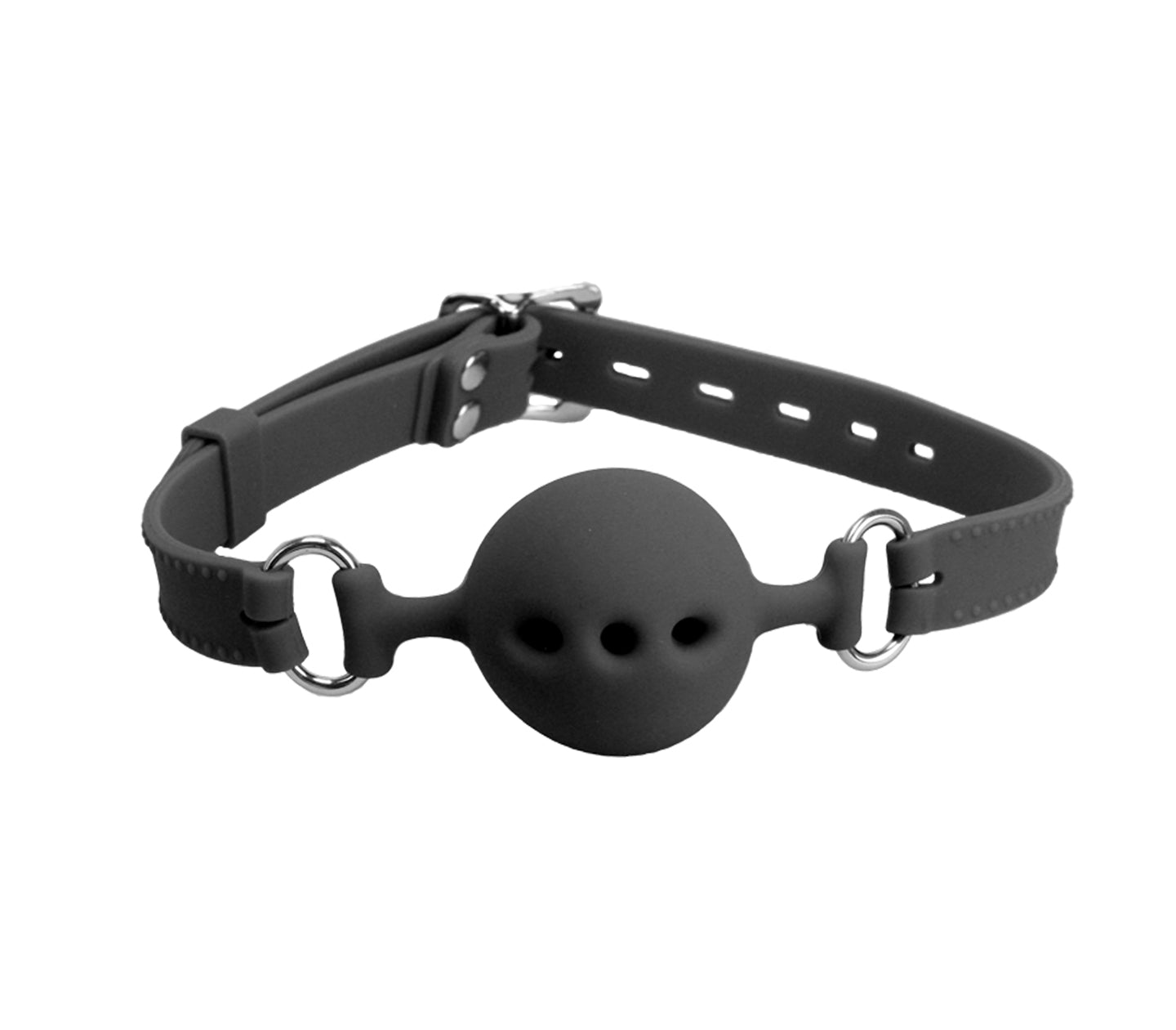 LOVE IN LEATHER SILICONE BREATHABLE BALL GAG BLACK