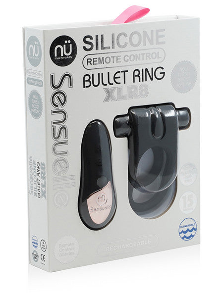 SENSUELLE SILICONE BULLET RING REMOTE CONTROL XLR8 BLACK