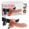 FETISH FANTASY 7 INCH VIBRATING HOLLOW STRAP ON WITH BALLS FLESH